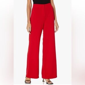 Nanette Lepore Red Wide-Leg Full Length Crape Fashion Pants